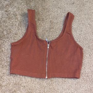 Crop top with zipper front